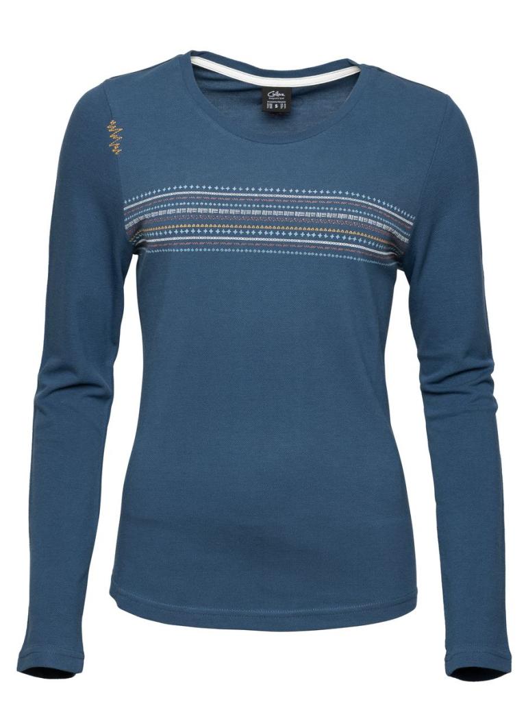 DALMATIEN ORNAMENT-DARK BLUE-36 dámské tričko s dlouhým rukávem tmavě modré