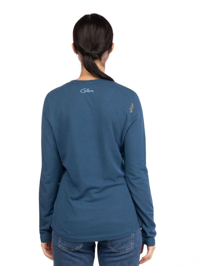 DALMATIEN ORNAMENT-DARK BLUE-36 dámské tričko s dlouhým rukávem tmavě modré