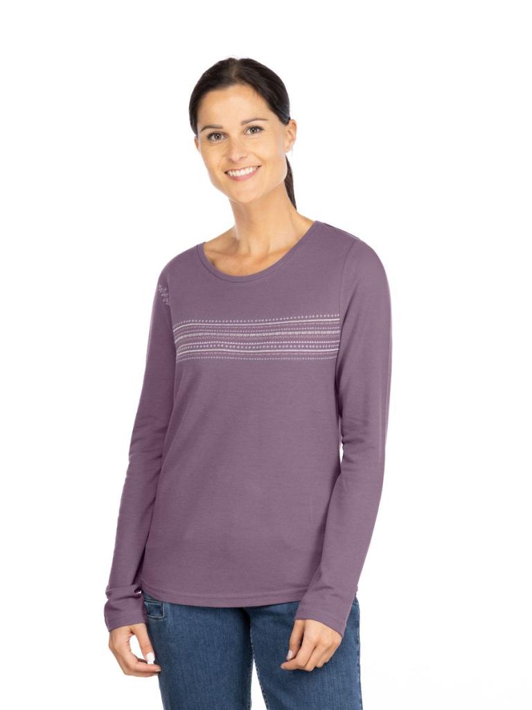 DALMATIEN ORNAMENT-DARK VIOLET-40 dámské tričko s dlouhým rukávem tmavě fialové