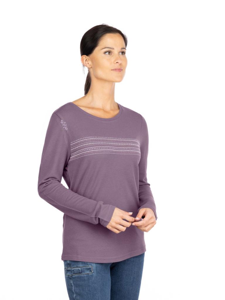 DALMATIEN ORNAMENT-DARK VIOLET-40 dámské tričko s dlouhým rukávem tmavě fialové