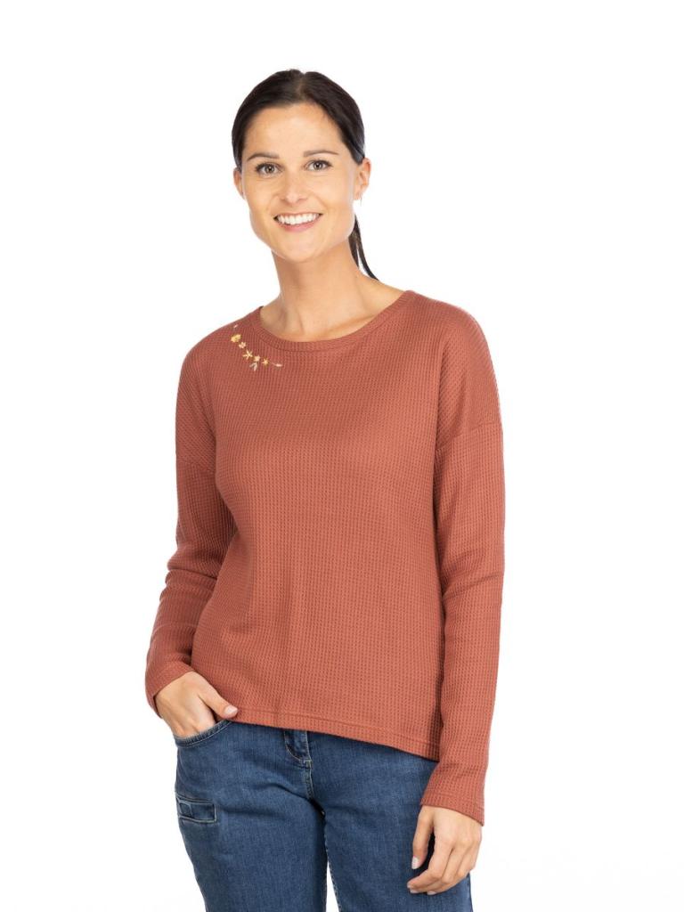 LIMBARA-BRICK-36 dámské tričko s dlouhým rukávem cihlové