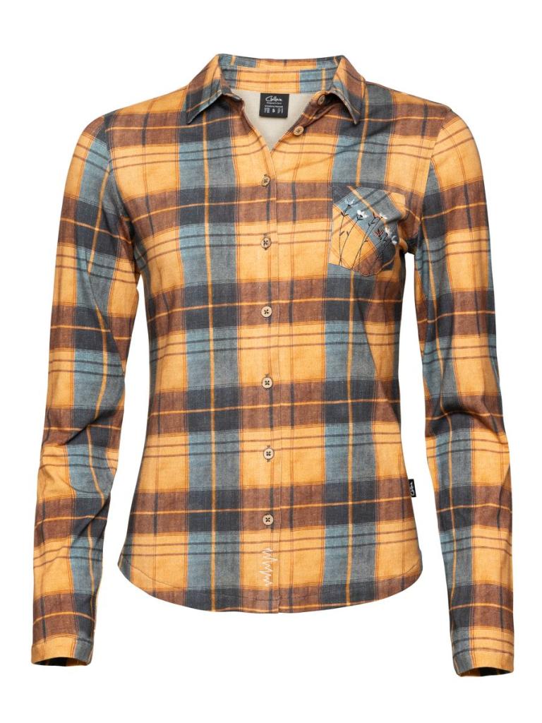 SIMILAUN 2.0-OCHRE GREYBLUE-36 dámská košile okrovo šedomodrá