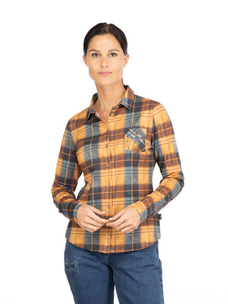 SIMILAUN 2.0-OCHRE GREYBLUE-36 dámská košile okrovo šedomodrá