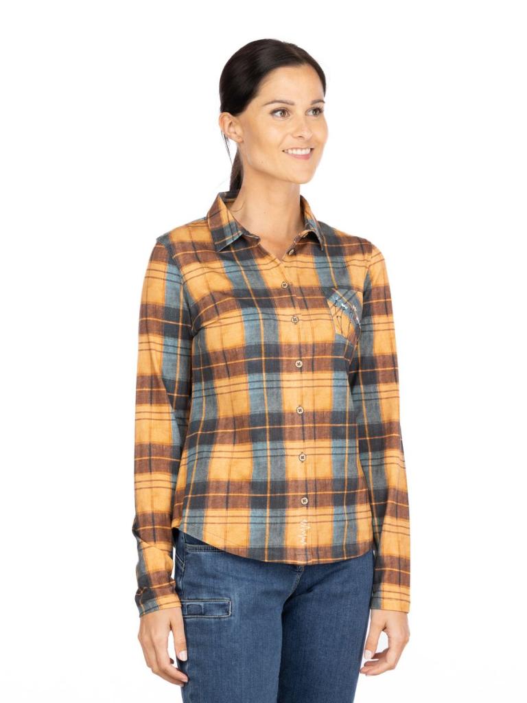 SIMILAUN 2.0-OCHRE GREYBLUE-36 dámská košile okrovo šedomodrá