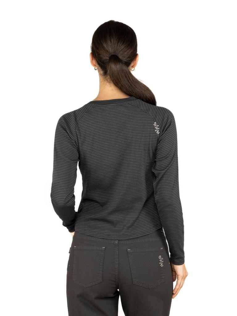 GRÖDEN MOUNTAIN FLOWER-TITAN-36 dámské tričko s dlouhým rukávem titanové