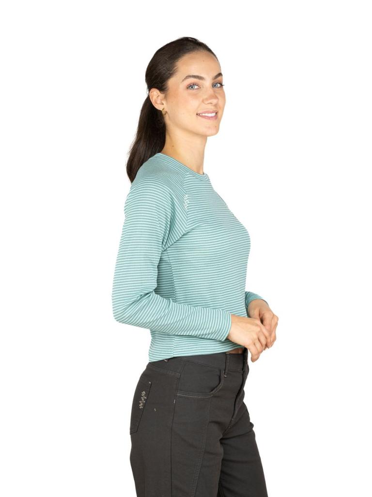 GRÖDEN MOUNTAIN FLOWER-MINT-36 dámské tričko s dlouhým rukávem mátové