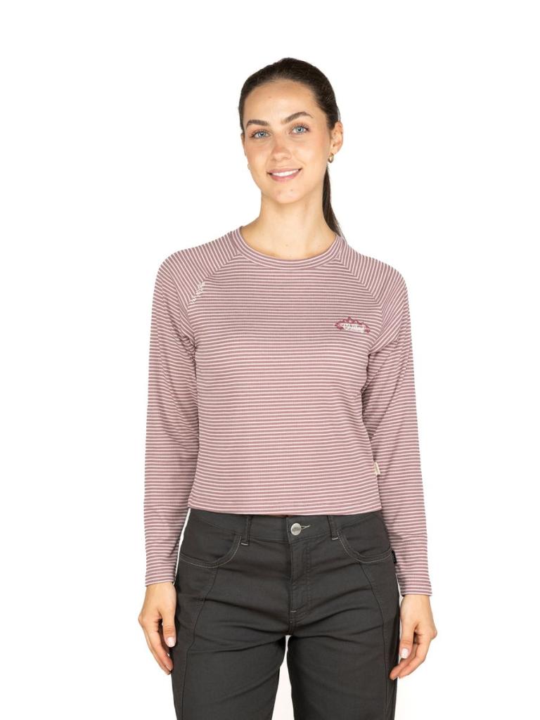 GRÖDEN MOUNTAIN FLOWER-DUSTY ROSE-36 dámské tričko s dlouhým rukávem růžové