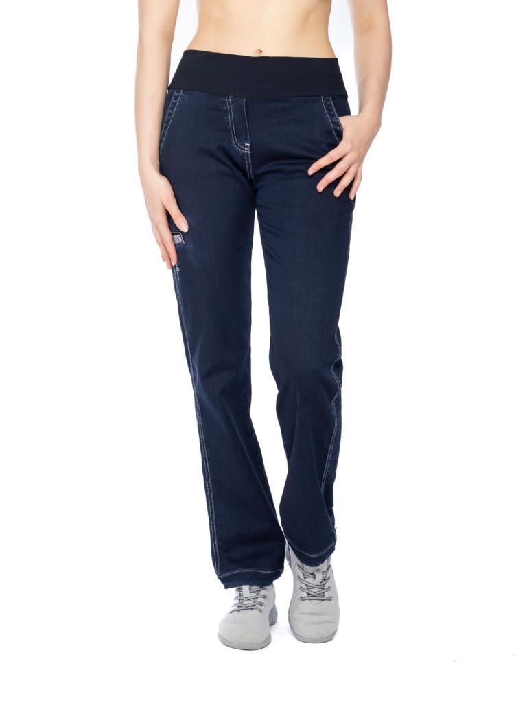 SANDRA 3.0-DENIM DARK BLUE-34 dámské kalhoty tmavě modré denim