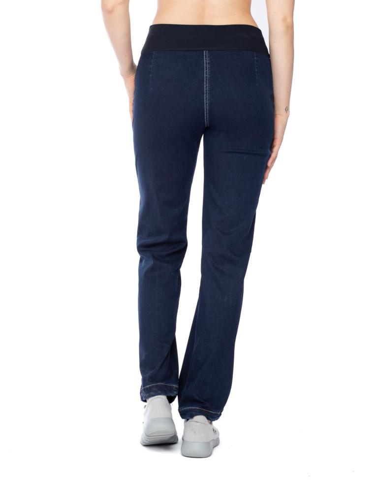 SANDRA 3.0-DENIM DARK BLUE-34 dámské kalhoty tmavě modré denim