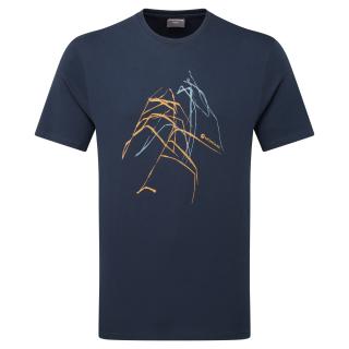 ABSTRACT MOUNTAIN T-SHIRT-ECLIPSE BLUE-M pánské triko modré