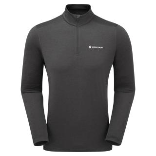 DART XT ZIP NECK-MIDNIGHT GREY-M pánské triko dlouhý ruk. tmavě šedé