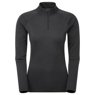 FEM DART ZIP NECK-BLACK-UK10/S dámské triko dlouhý ruk. černé